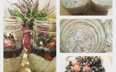 Nasiona chia w kąpieli migdałowej